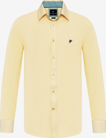 DENIM CULTURE Slim fit Button Up Shirt ' BRADLEY ' in Yellow: front