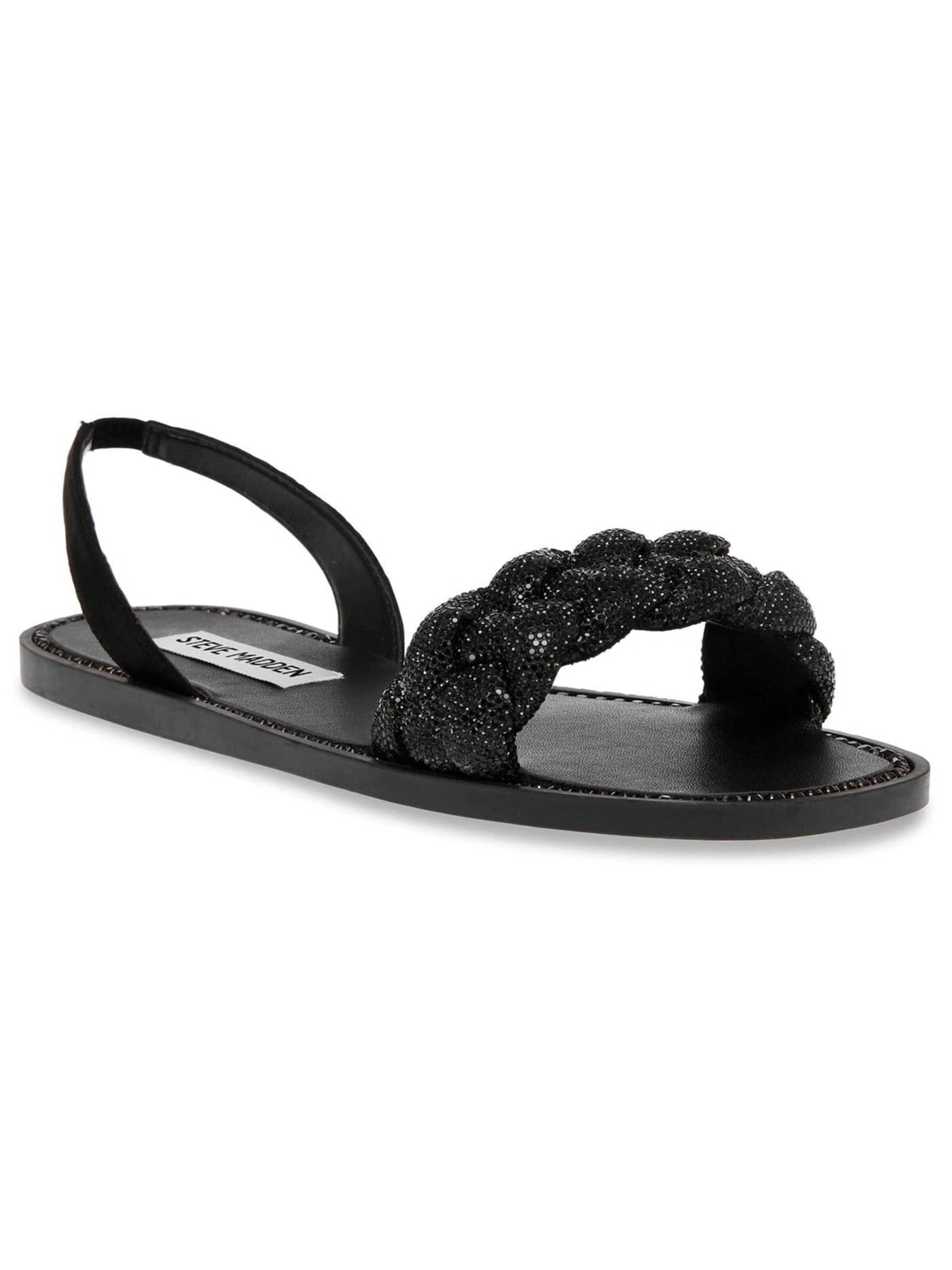 Sandales 'Noles Black Crystal Metallic Fabric w/Matchin Sandals' STEVE MADDEN en noir : devant
