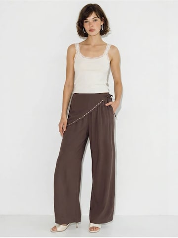 Wide Leg Pantalon 'Hose' Bianco Lucci en marron