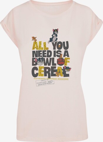 T-shirt 'Tom And Jerry - All You Need Is' ABSOLUTE CULT en rose : devant