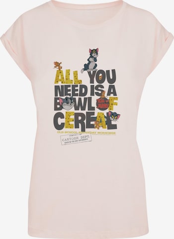 ABSOLUTE CULT Shirt 'Tom And Jerry - All You Need Is' in Roze: voorkant