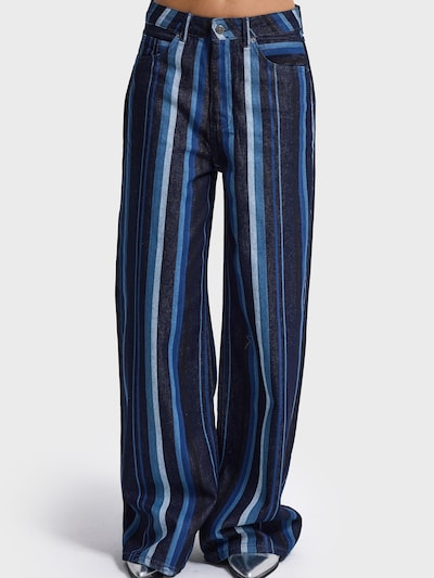 IT'S BASIC Jeans 'STRIPED SUPER BAGGY MID RISE JEANS'‌‌‌‌‌‌‌‌‌‌ in 34/28 in dunkelblau, Produktansicht