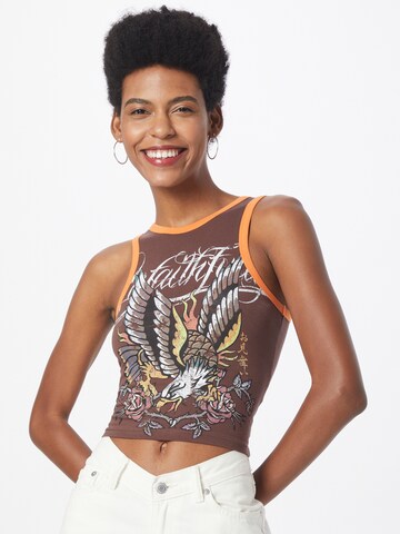 Nasty Gal Top | rjava barva: sprednja stran