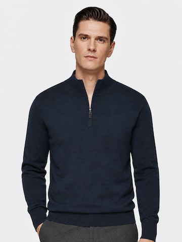 ALLTHEMEN Pullover 'Maschenzug' in Blau: Vorderseite