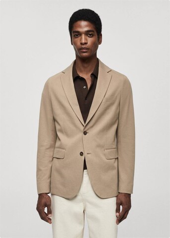 MANGO MAN Slim fit Suit Jacket 'Verner' in Brown: front