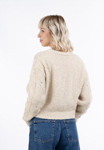 MYMO Knit cardigan 'Blonda' in Beige