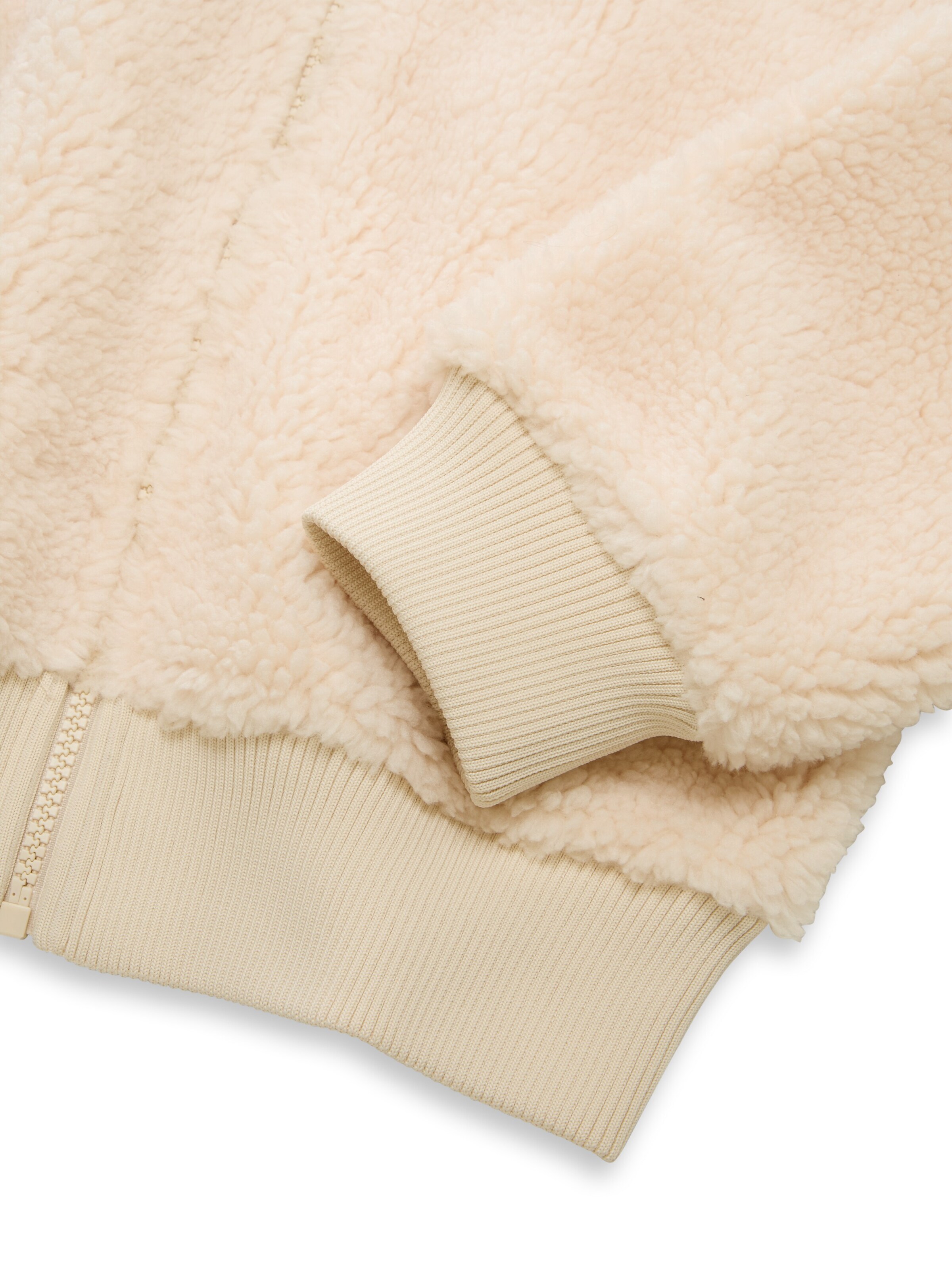 TOM TAILOR Fleece jacket in Beige