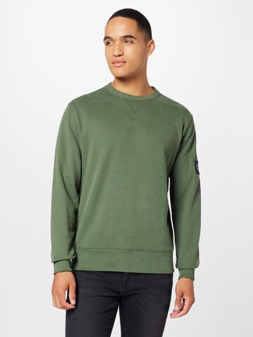 Sweat-shirt Calvin Klein Jeans en vert : devant