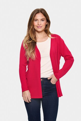 SAINT TROPEZ Gebreid vest 'KilaSZ' in Roze: voorkant