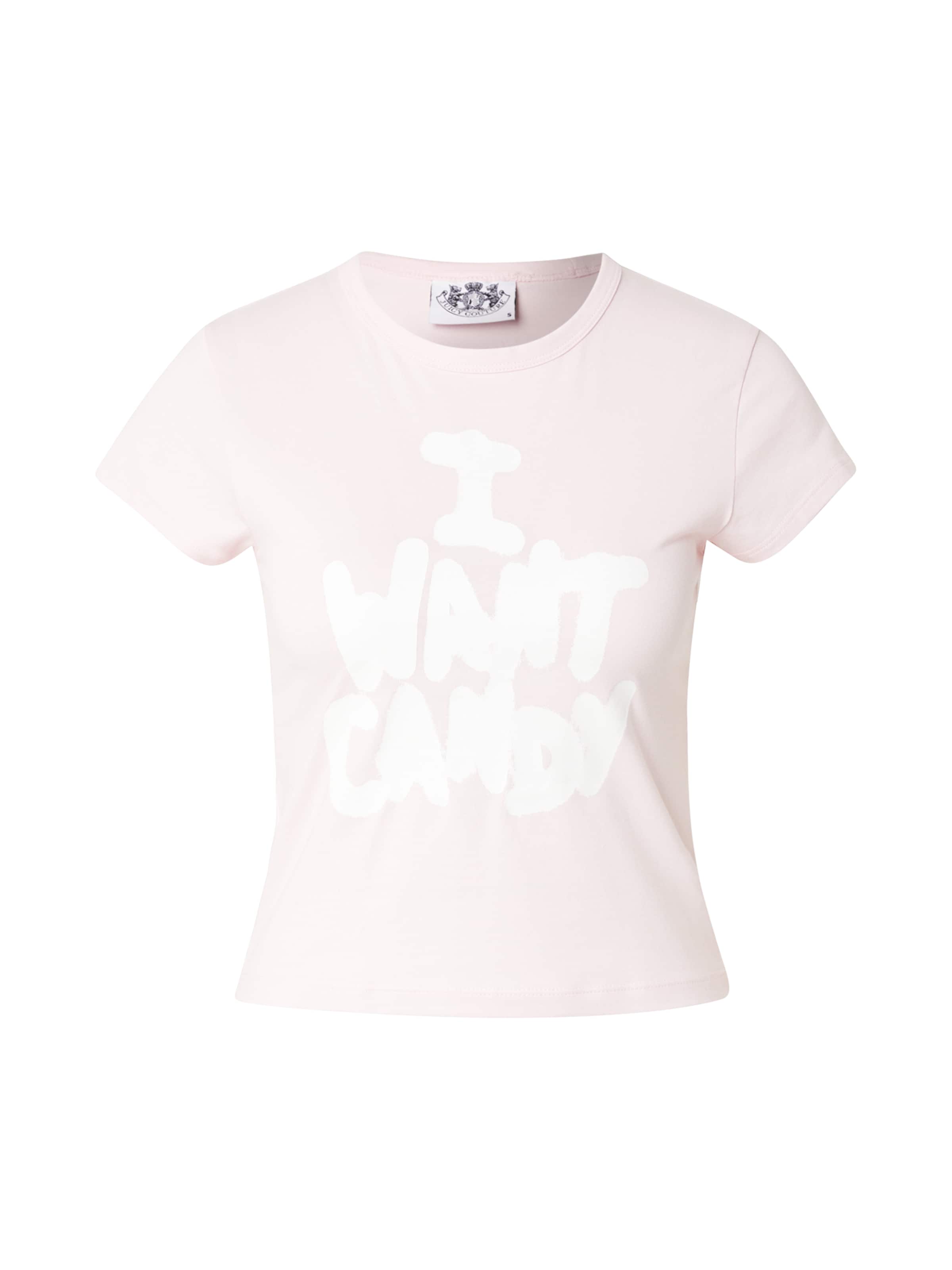 Juicy Couture Футболка 'I WANT CANDY' в Ярко-розовый: спереди