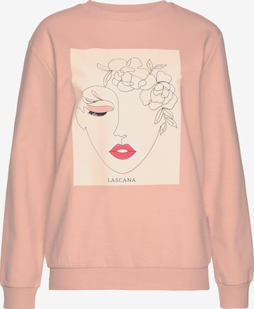 Sweat-shirt LASCANA en rose : devant