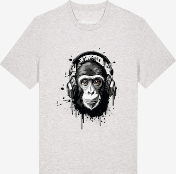 T-Shirt 'Affe hört Musik' Watapparel en gris : devant