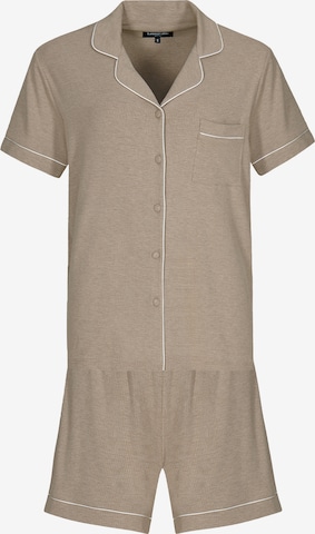 Loungeable Short Pajama Set in Beige: front