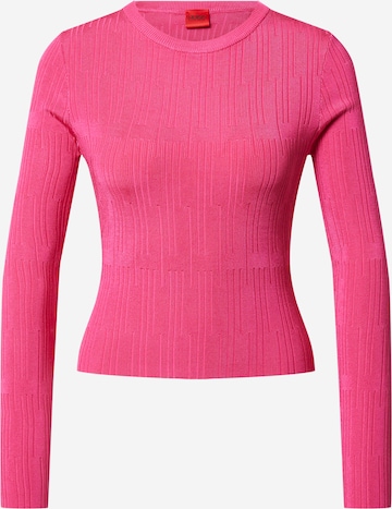 HUGO Red Sweter w kolorze różowy: przód