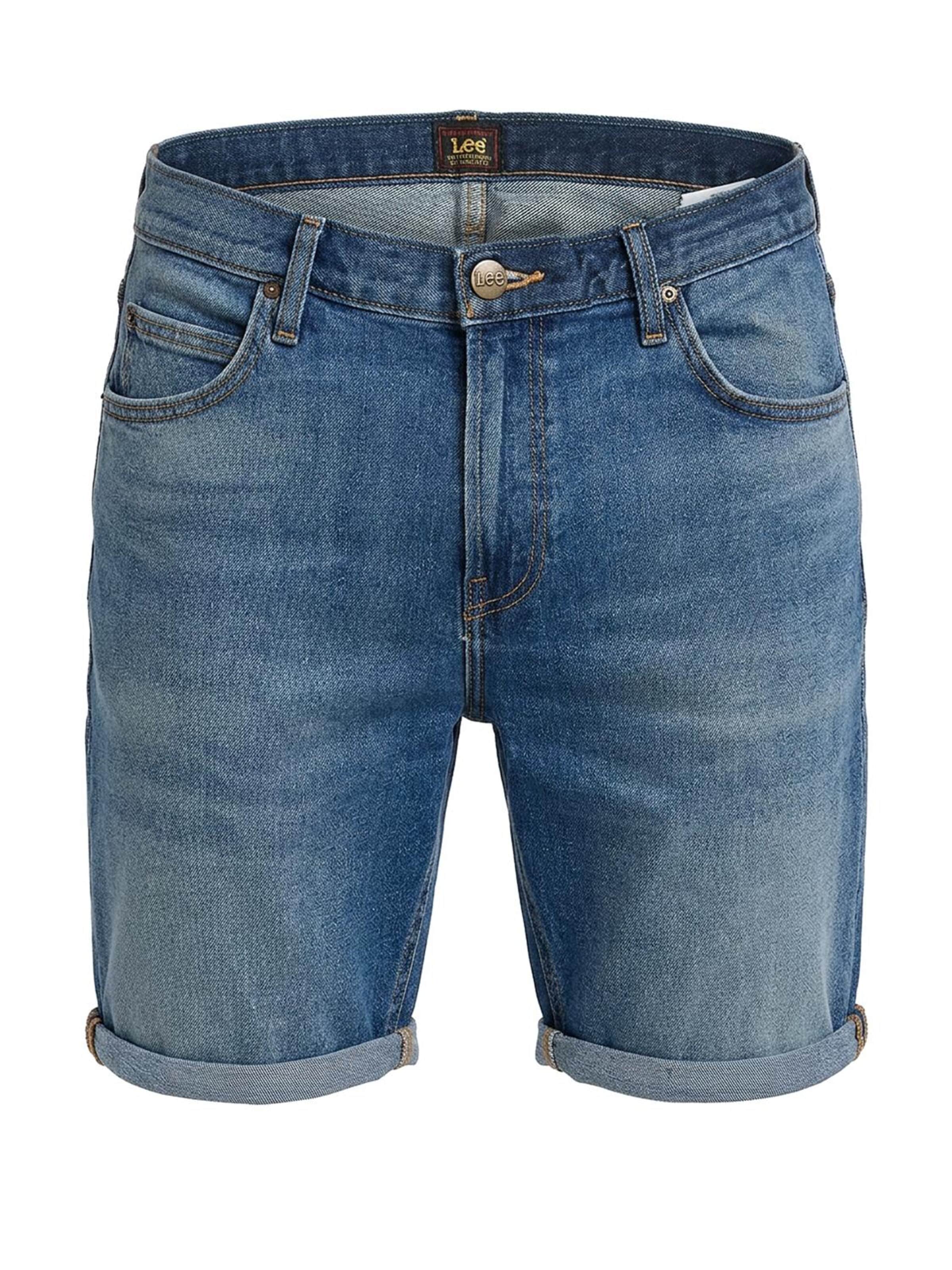 Lee - Slimfit Calças de ganga 'RIDER SHORTS' em azul: frente