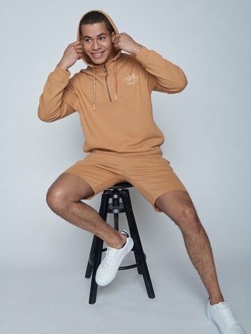 GREENBOMB Sweatshirt 'Bike Ride On' in Brown