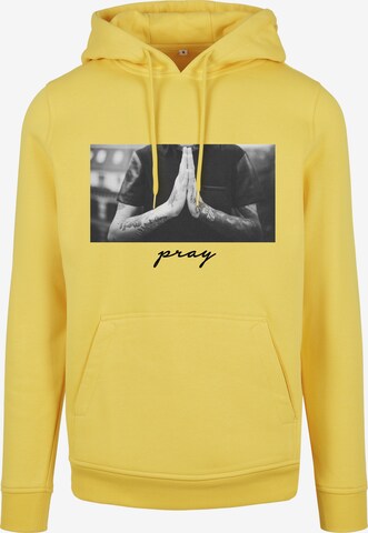 Mister Tee Sweatshirt 'Pray' in Gelb: front