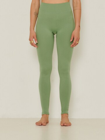 ABOUT YOU x Sofia Tsakiridou Skinny Leggings 'Lara' in Green