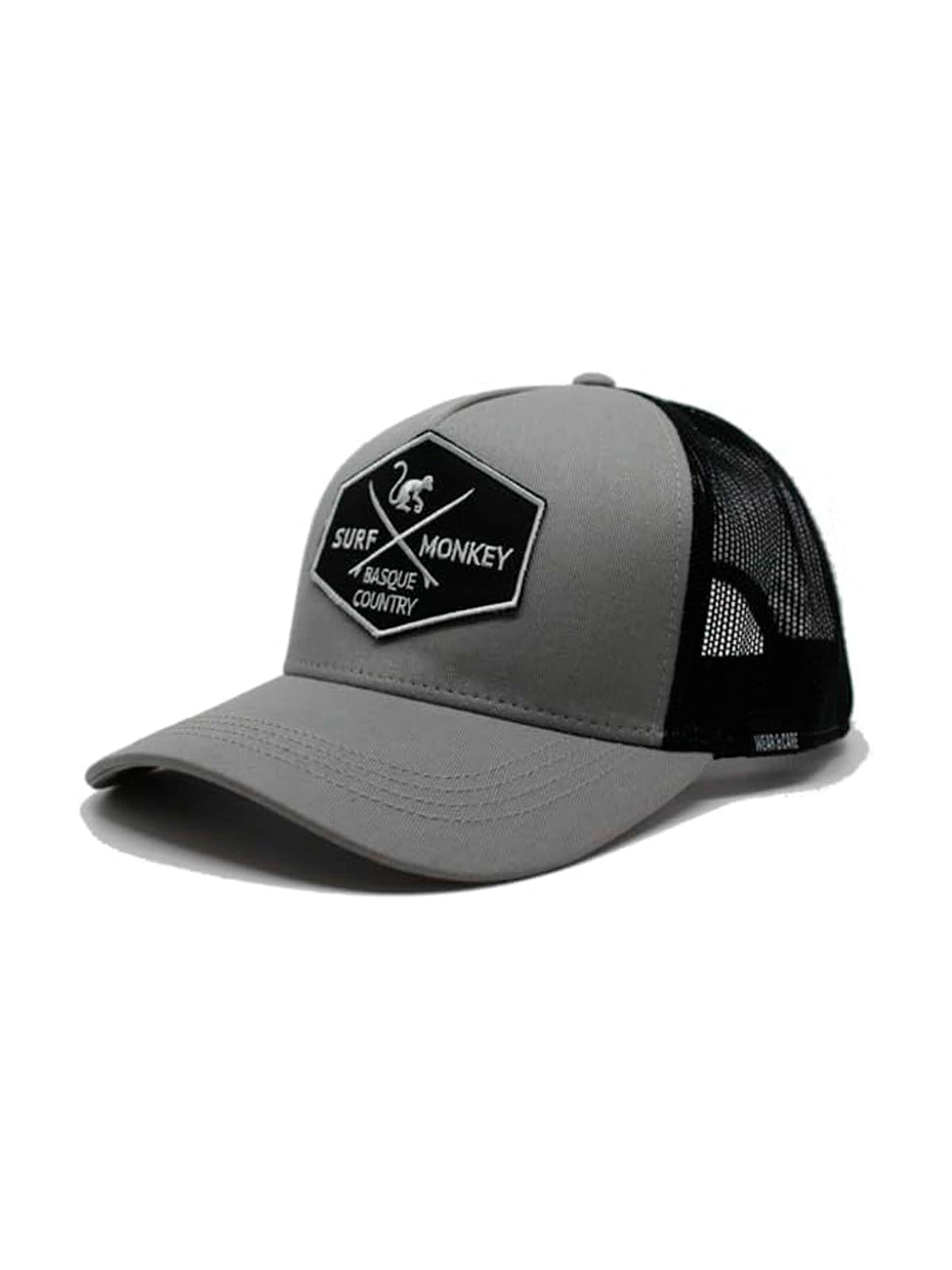 Surf Monkey Athletic Cap in Grey: front