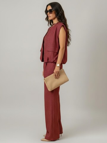 WEARABLE STORIESWide Leg/ Široke nogavice Hlače s naborima 'Daria' - crvena boja