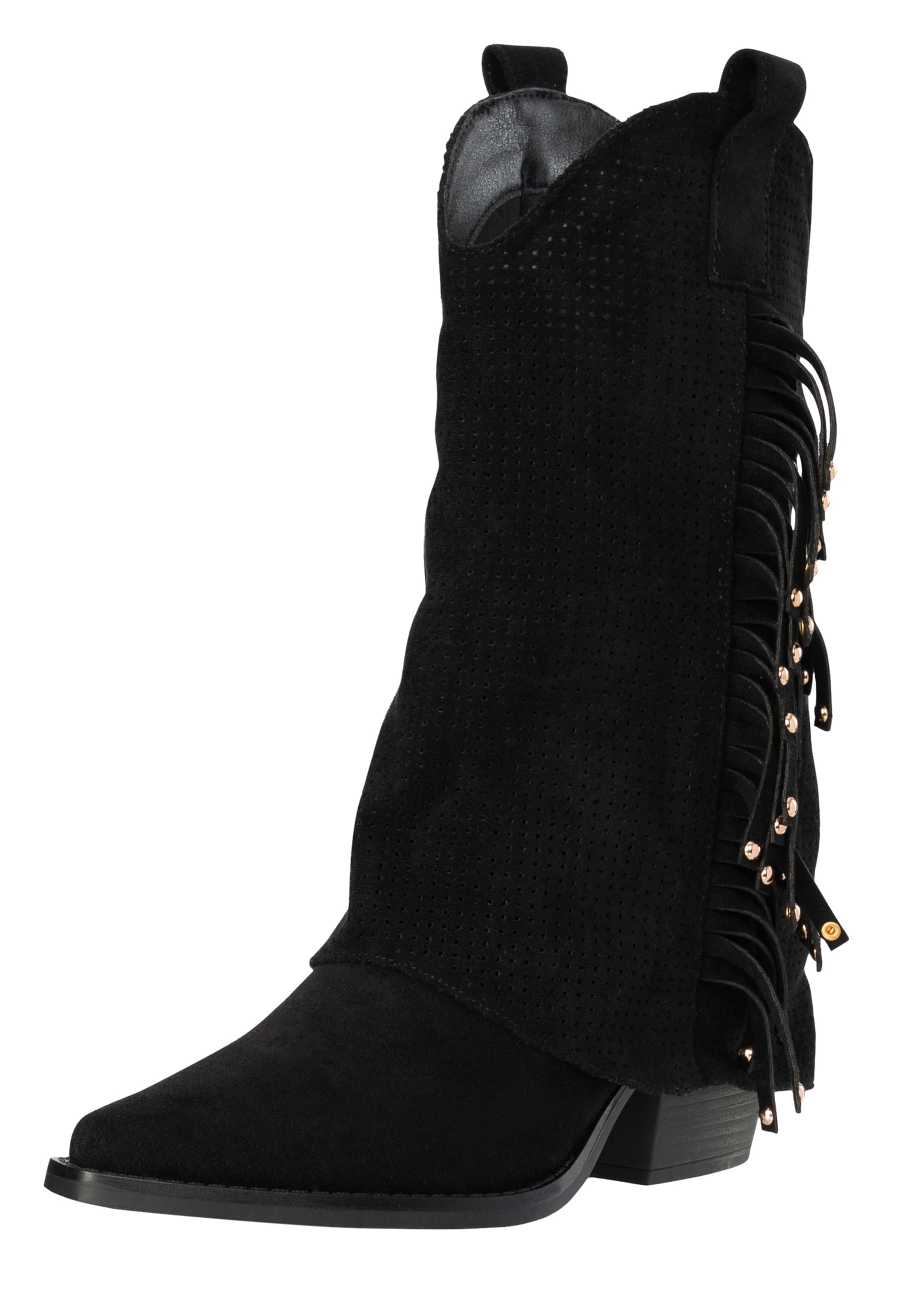 Salinyang Cowboy Boots in Black: front