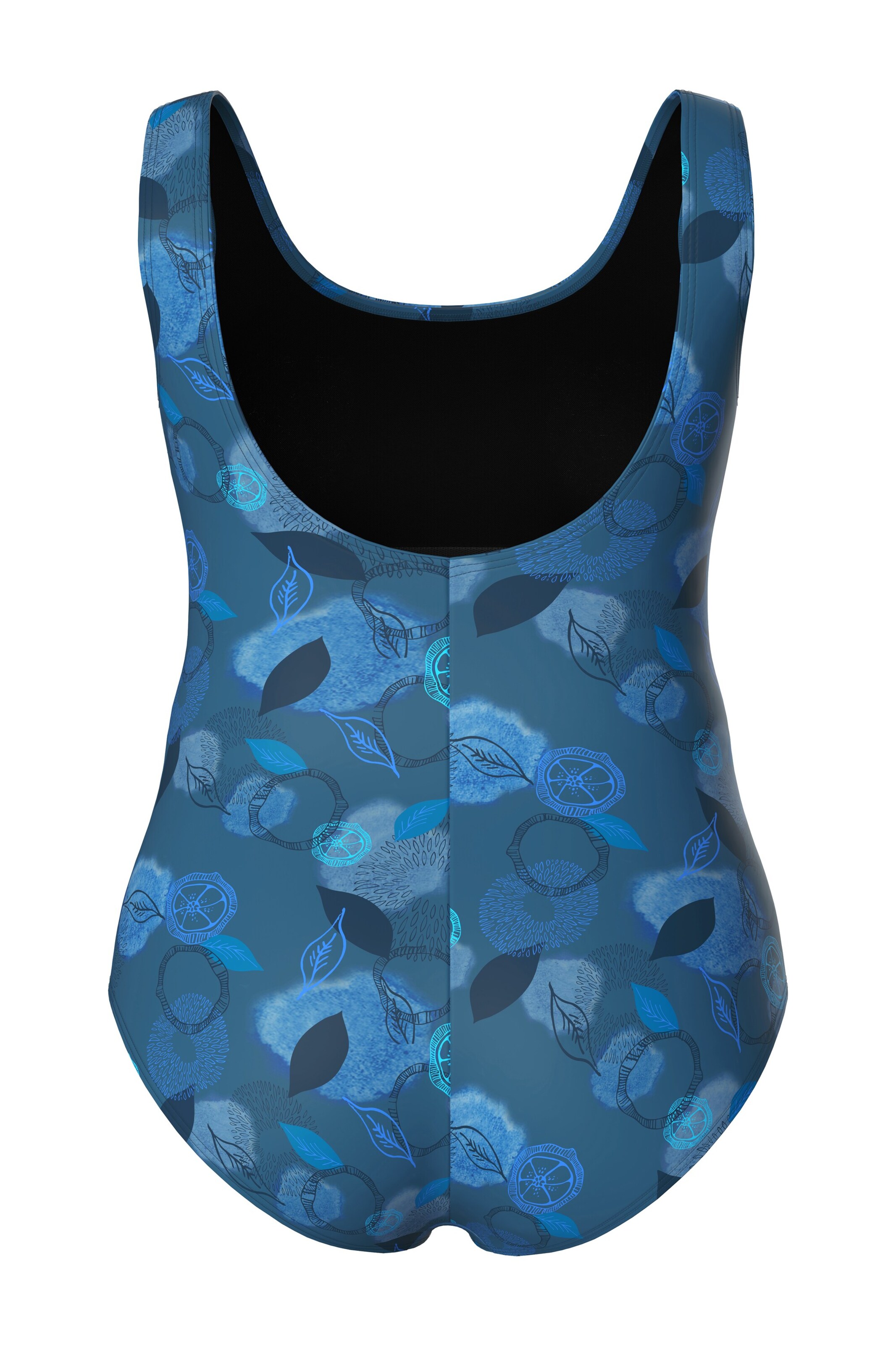 Ulla Popken T-Shirt Badeanzug in Blau