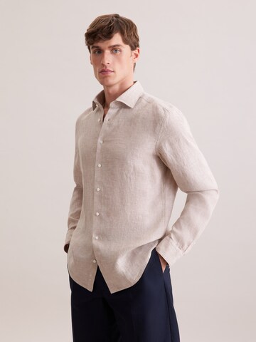 Coupe slim Chemise business 'Smart Linen' SEIDENSTICKER en beige