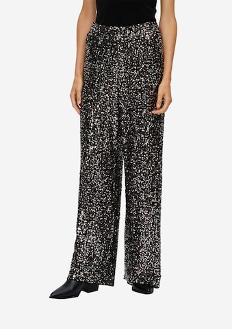 s.Oliver BLACK LABEL Wide leg Pants in Black: front