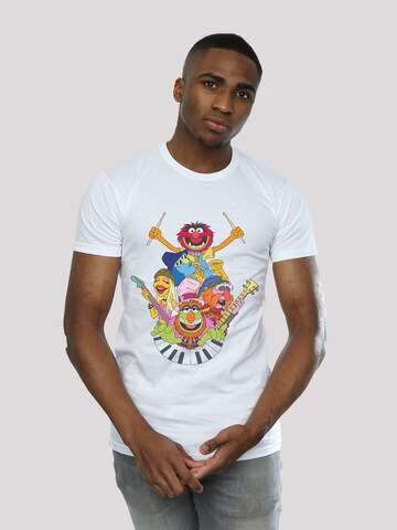 F4NT4STIC Shirt 'Disney Muppets Dr. Teeth and The Electric Mayhem' in Wit: voorkant