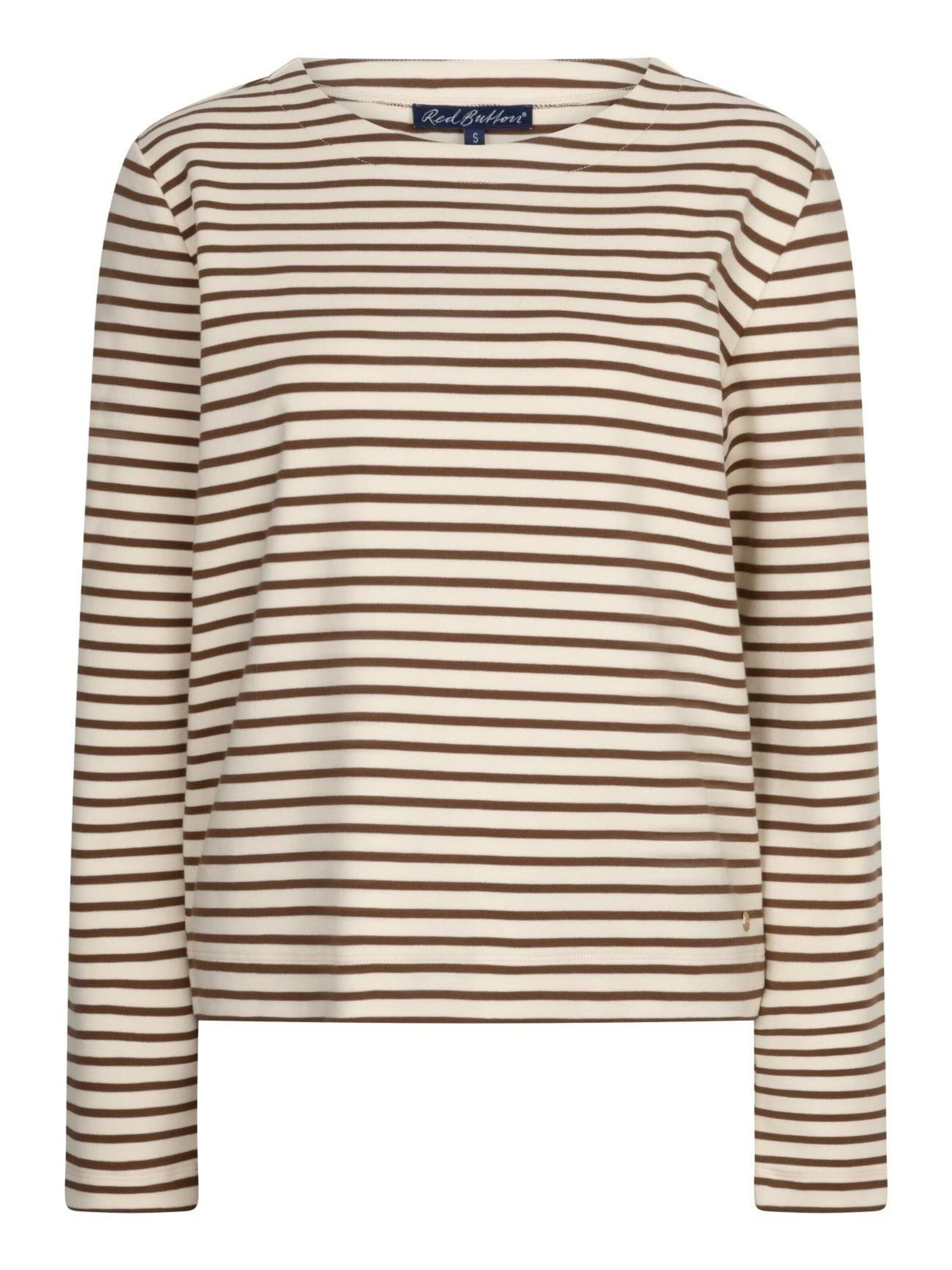 Red Button Top 'RB Terry stripe espresso' in Bruin: voorkant