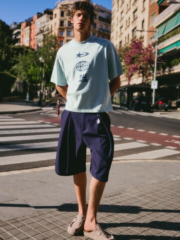 Bershka Tričko – modrá