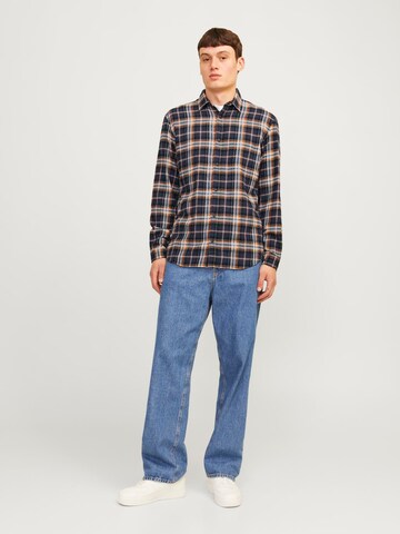 JACK & JONES Slim fit Button Up Shirt 'JJJoshua' in Blue