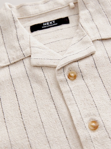 Next Regular fit Button Up Shirt in Beige