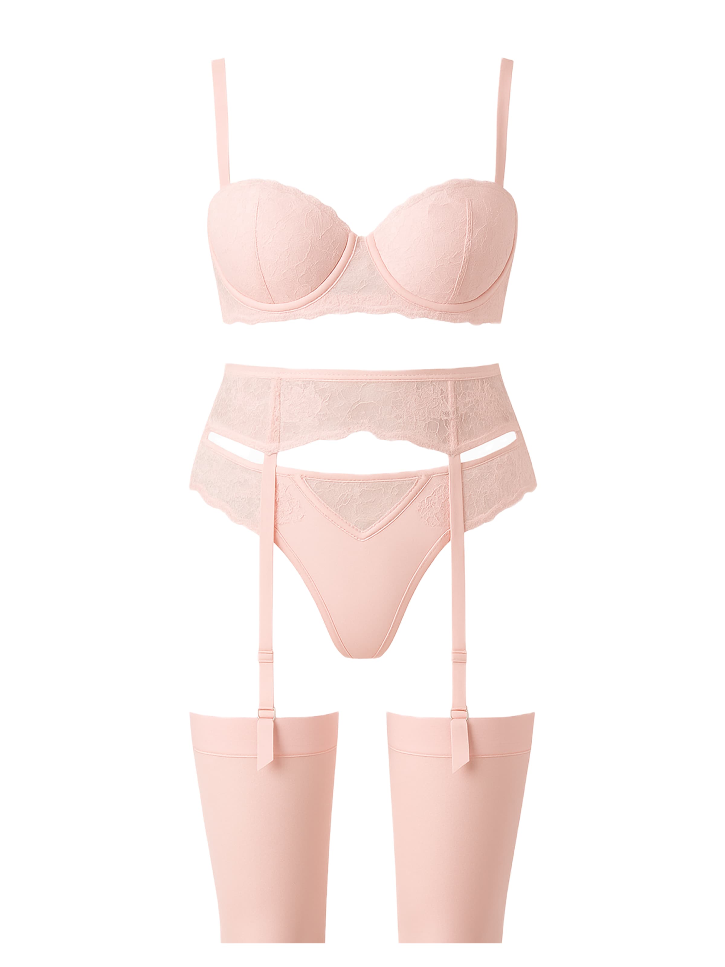 C&City Balconette Underwear sets in Pink: front