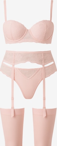 C&City Balconette Underwear Sets in Pink: front