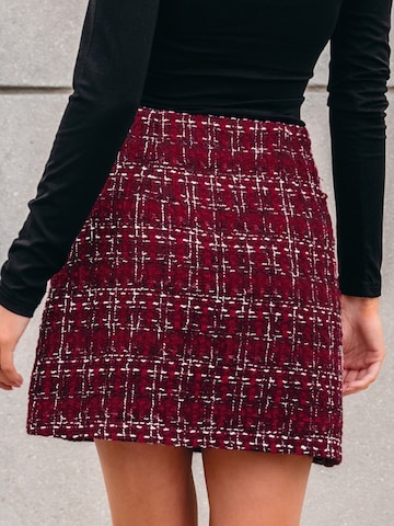 Cupshe - Saia 'Button-Front Mini Skirt' em vermelho