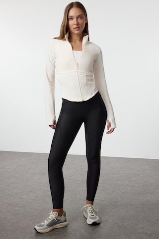 Trendyol Sportsweatjacke in Beige