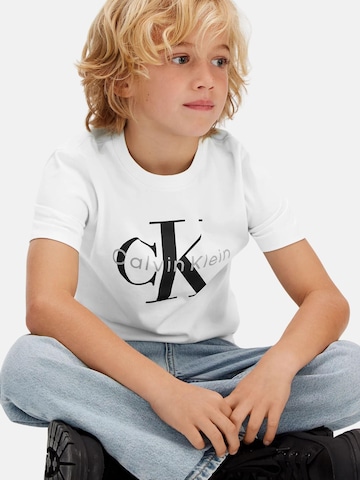 Calvin Klein Kids Shirt 'CK MONO LOGO SS T-SHIRT' in Wit