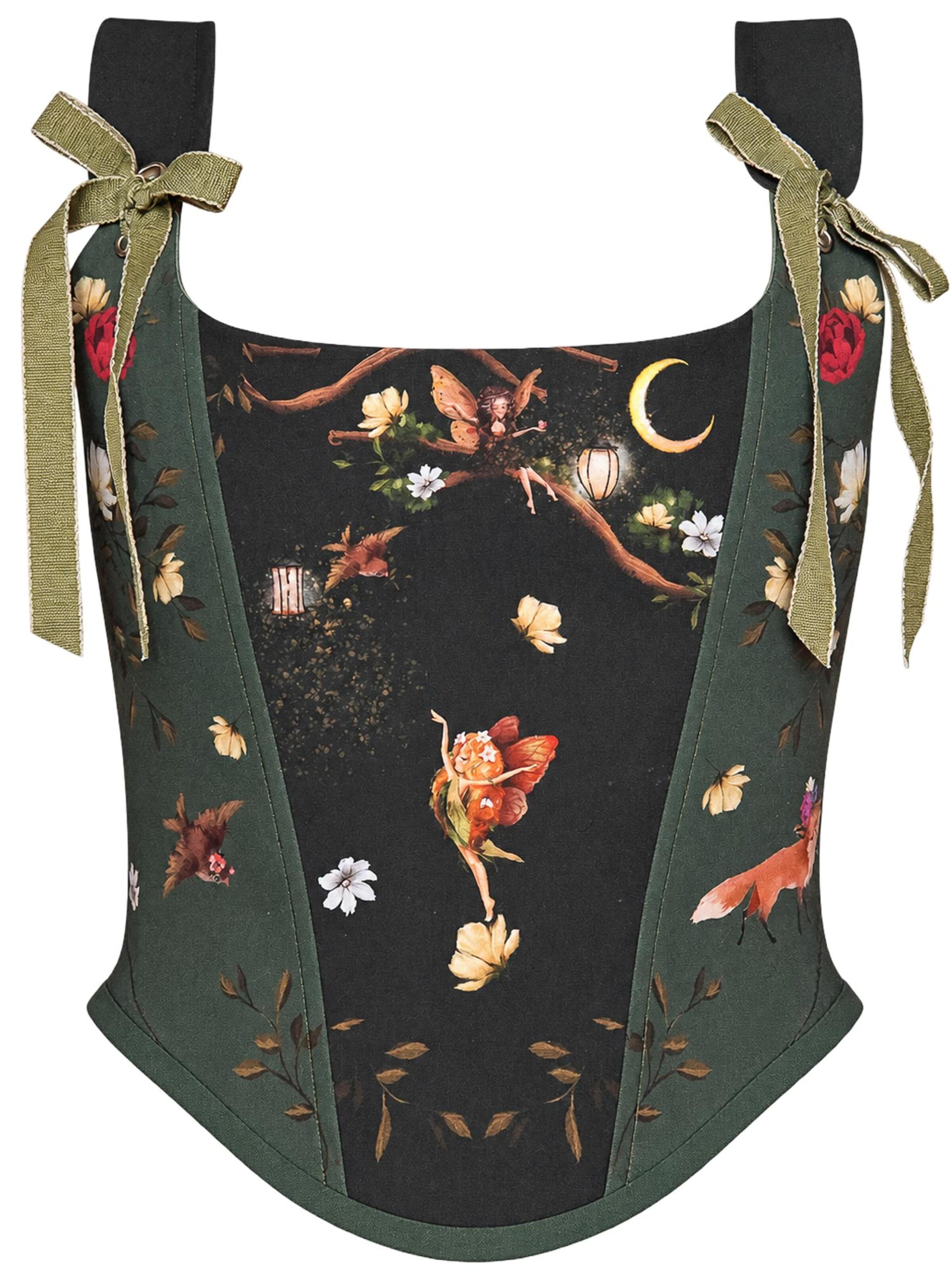 VIADALINNO Corsage 'Enchanted Fairy Forest' in Green: front