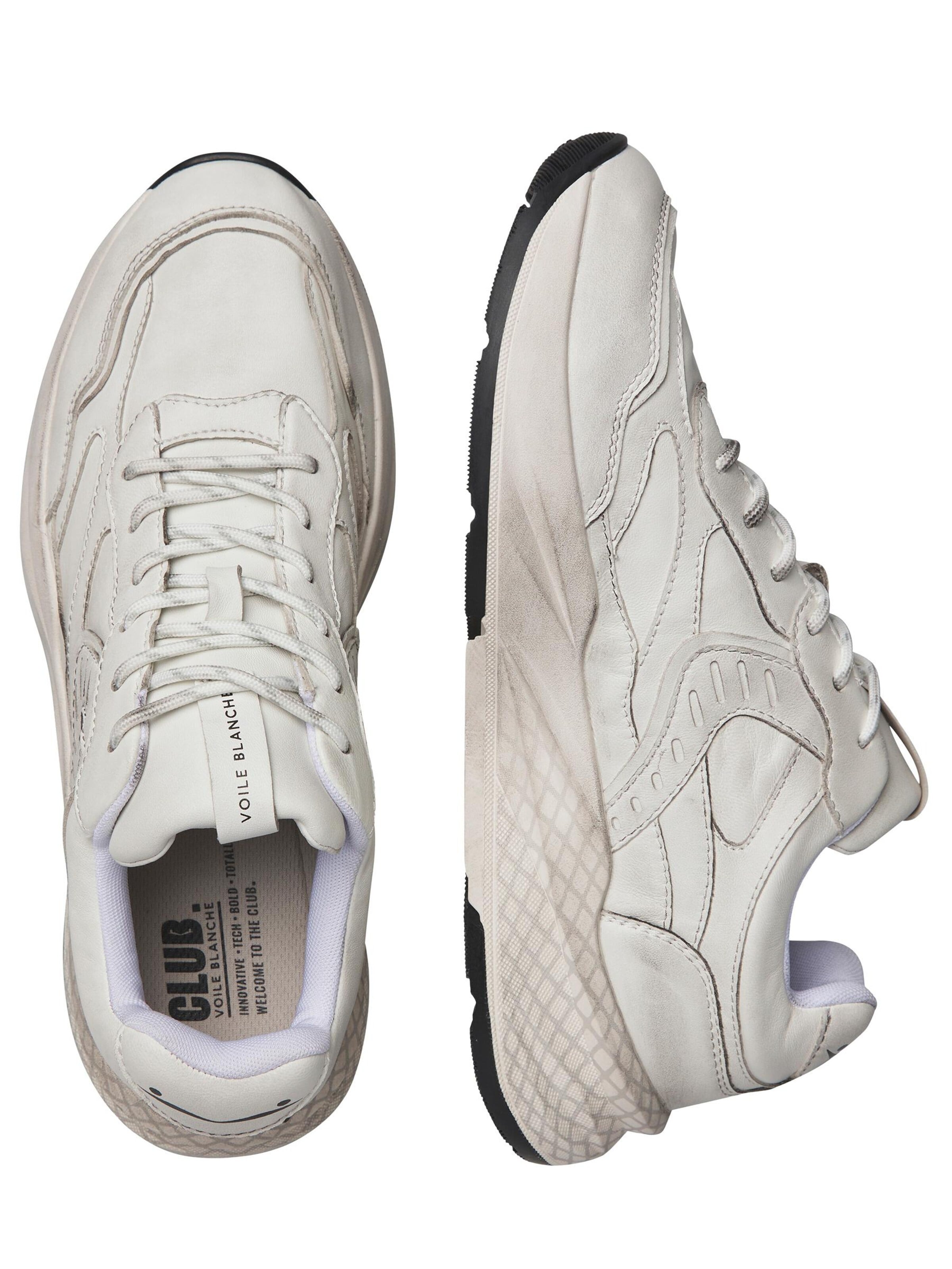 Baskets basses 'CLUB22.' Voile blanche en blanc