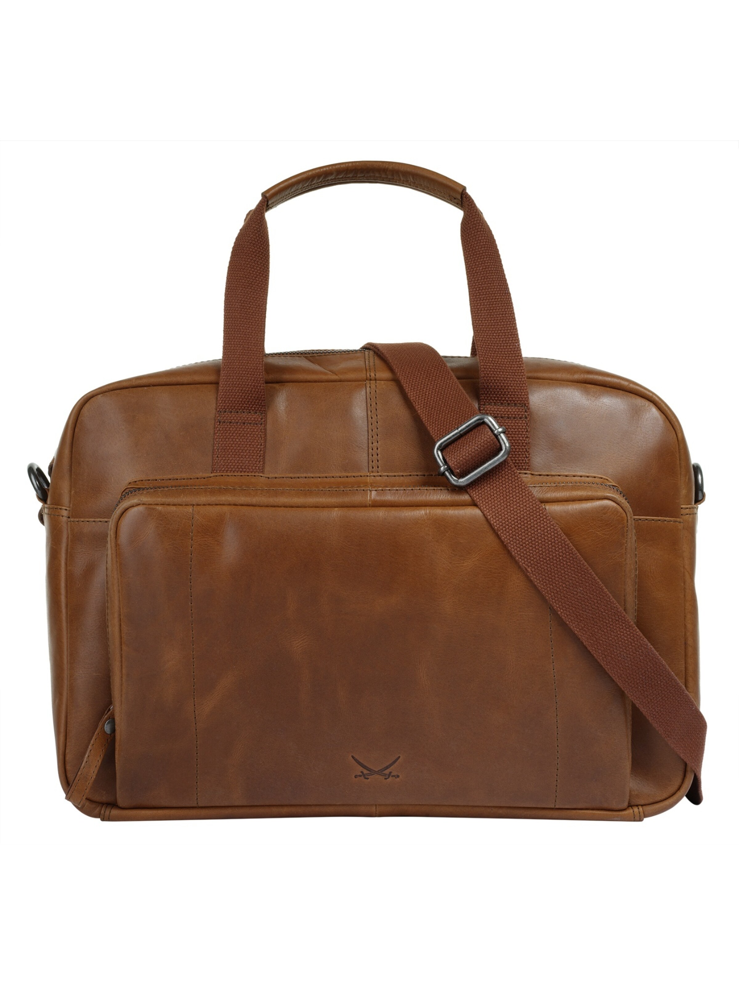 Mallette 'BUSINESS BAG, BLACK' SANSIBAR en marron : devant