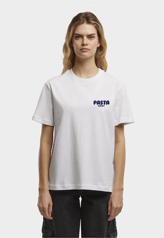 Miss Tee Shirt 'Pasta Night Love Language Tee' in White: front