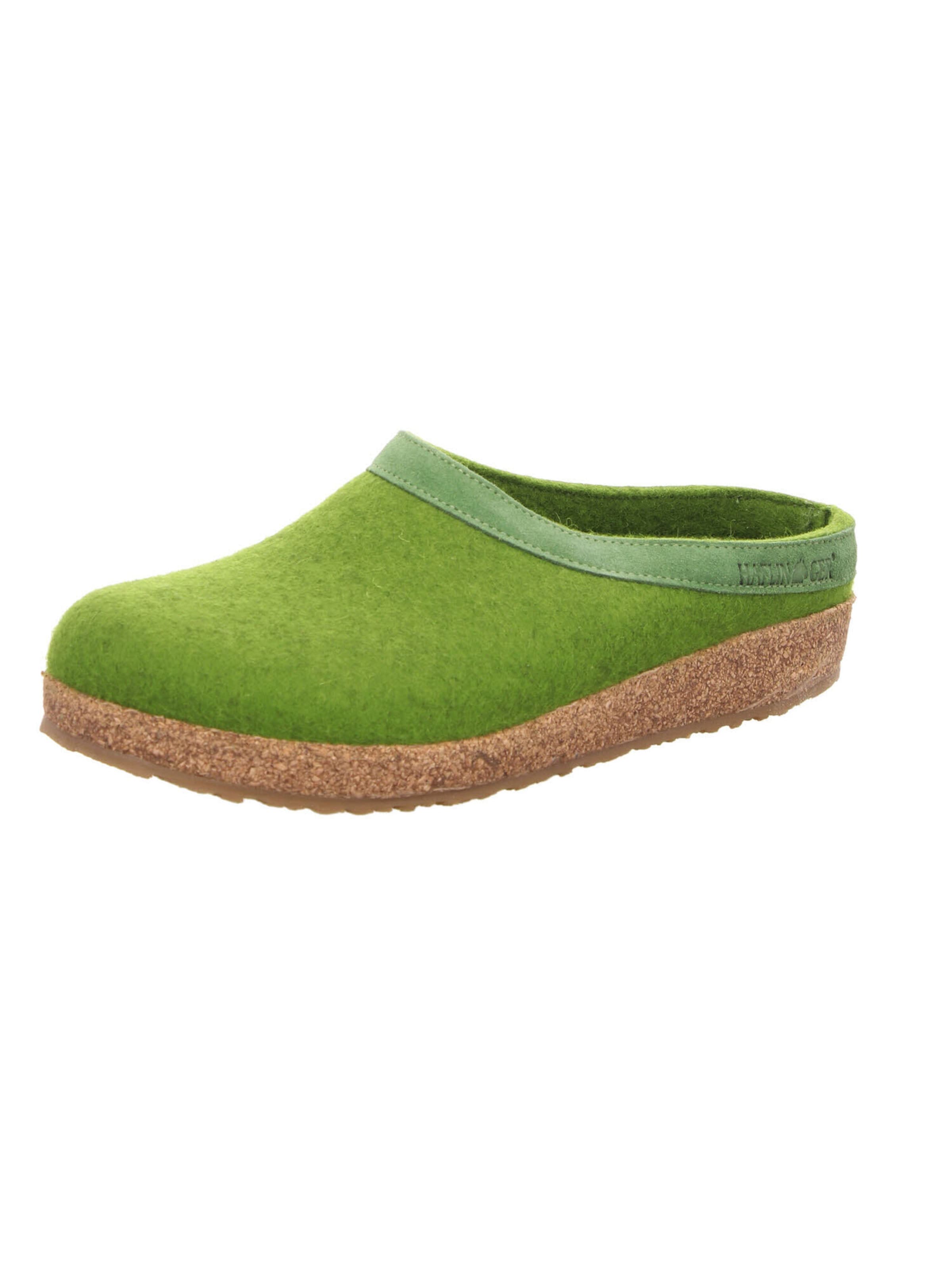 HAFLINGER Hausschuh 'Torben' in Grün: Vorderseite