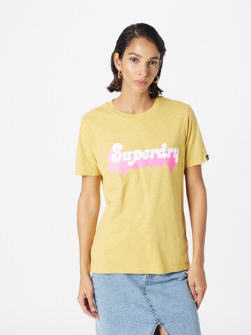 Superdry Shirt 'COOPER CITY' in Geel: voorkant