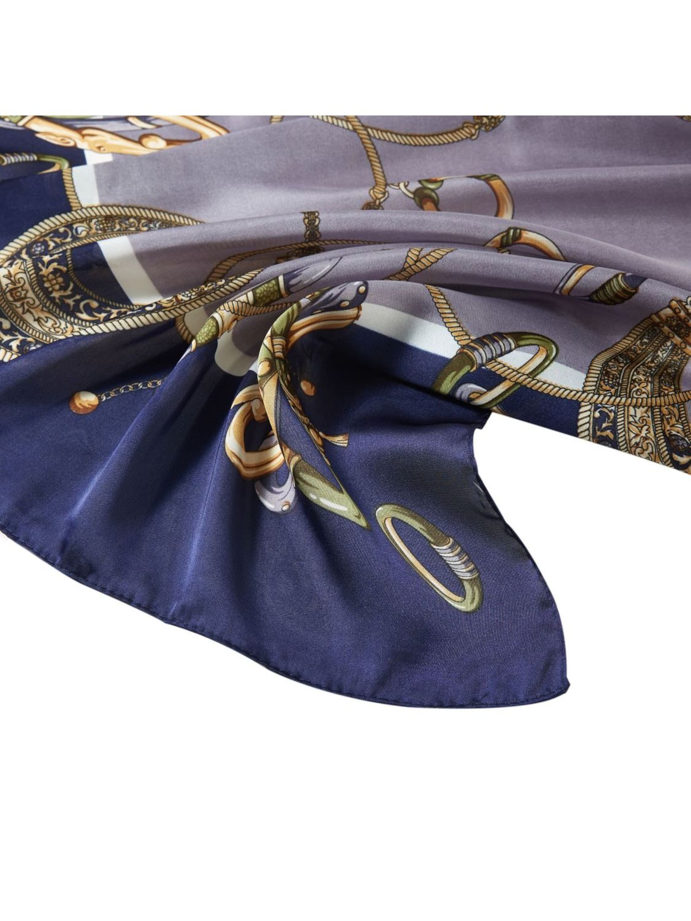 Sciarpa 'Petit carré de Soie Multirings Cléo' di alberto cabale in blu