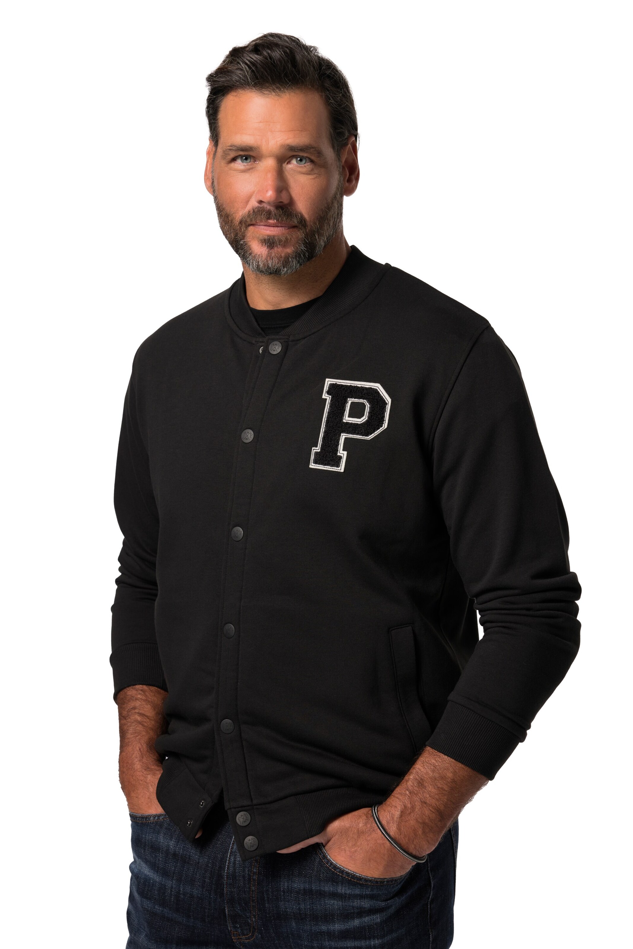JP1880 Zip-Up Hoodie in Black: front