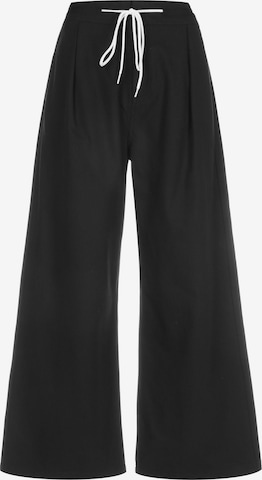 CONVERSE Wide leg Workout Pants in Black: front