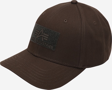 Casquette ALPHA INDUSTRIES en marron : devant