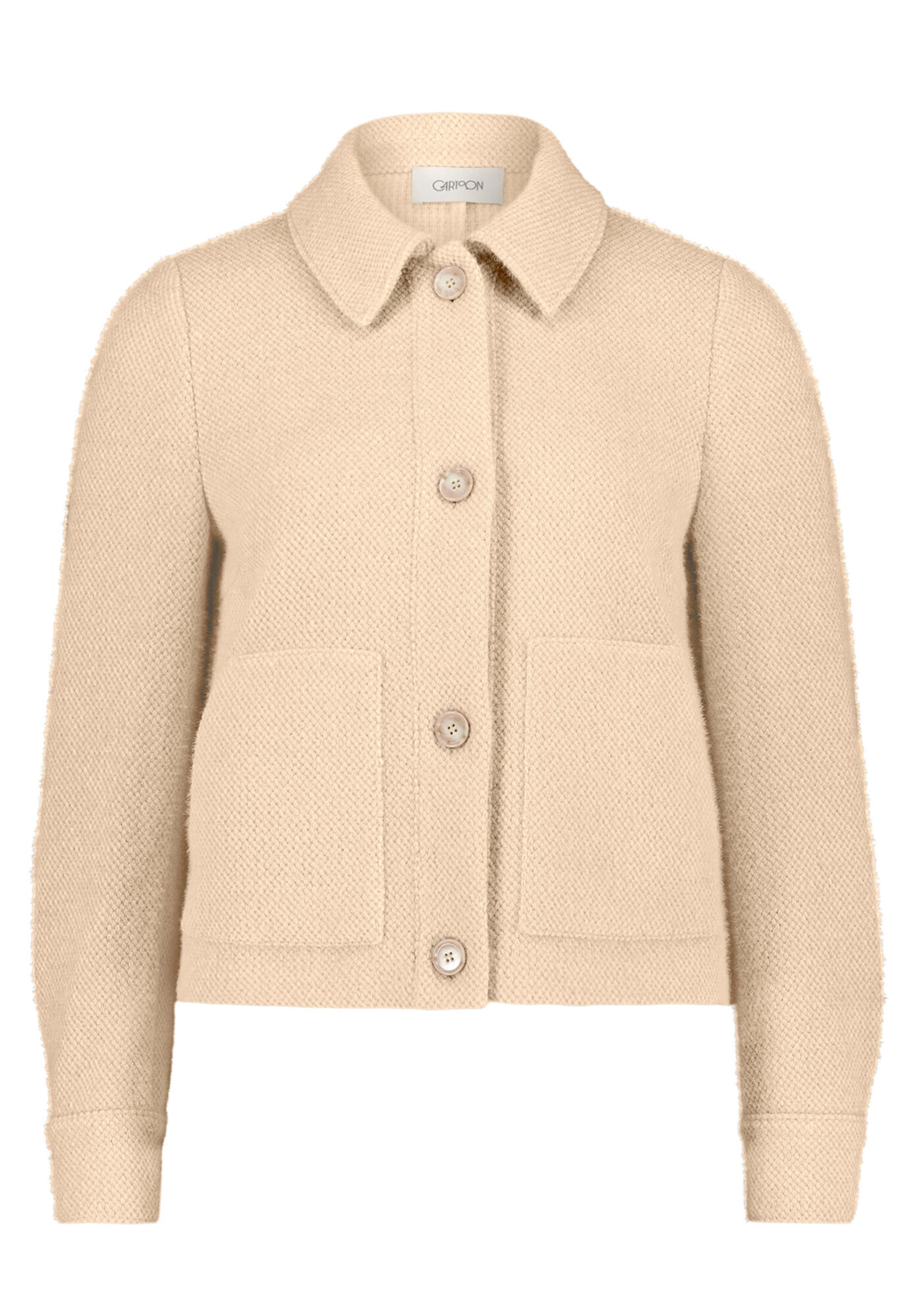 Cartoon Casual-Jacke mit aufgesetzten Taschen in Beige: Vorderseite