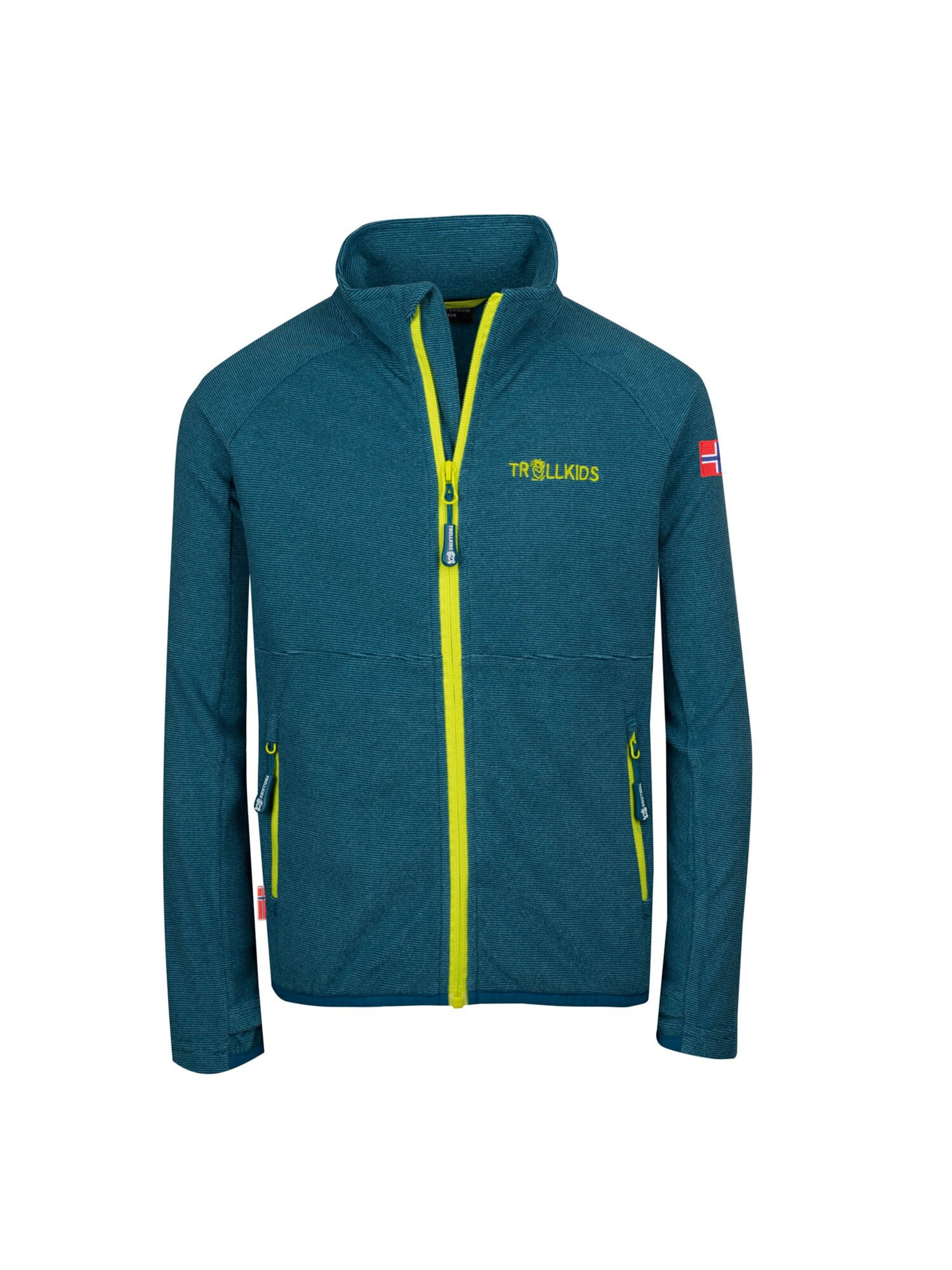 TROLLKIDS Fleece Jacket in Green: front